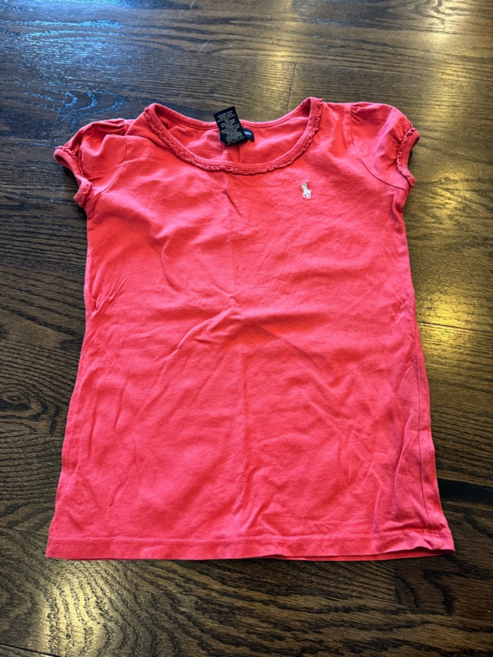 Ralph Lauren Girls' Coral Short Sleeve Polo Logo Tee